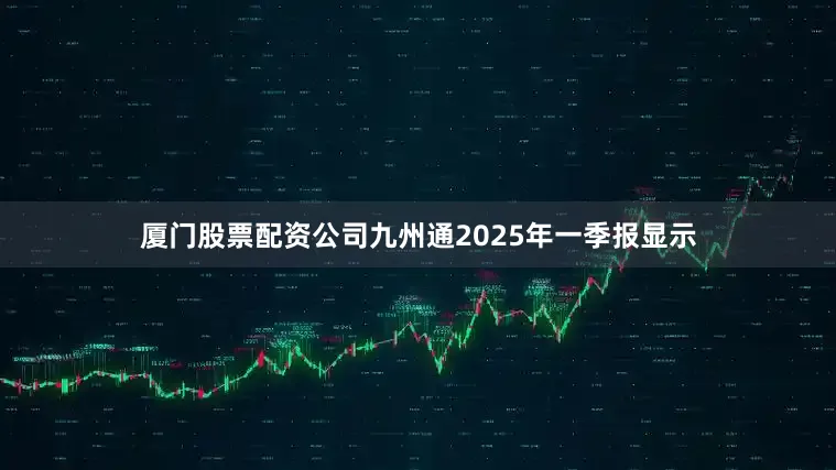 厦门股票配资公司九州通2025年一季报显示